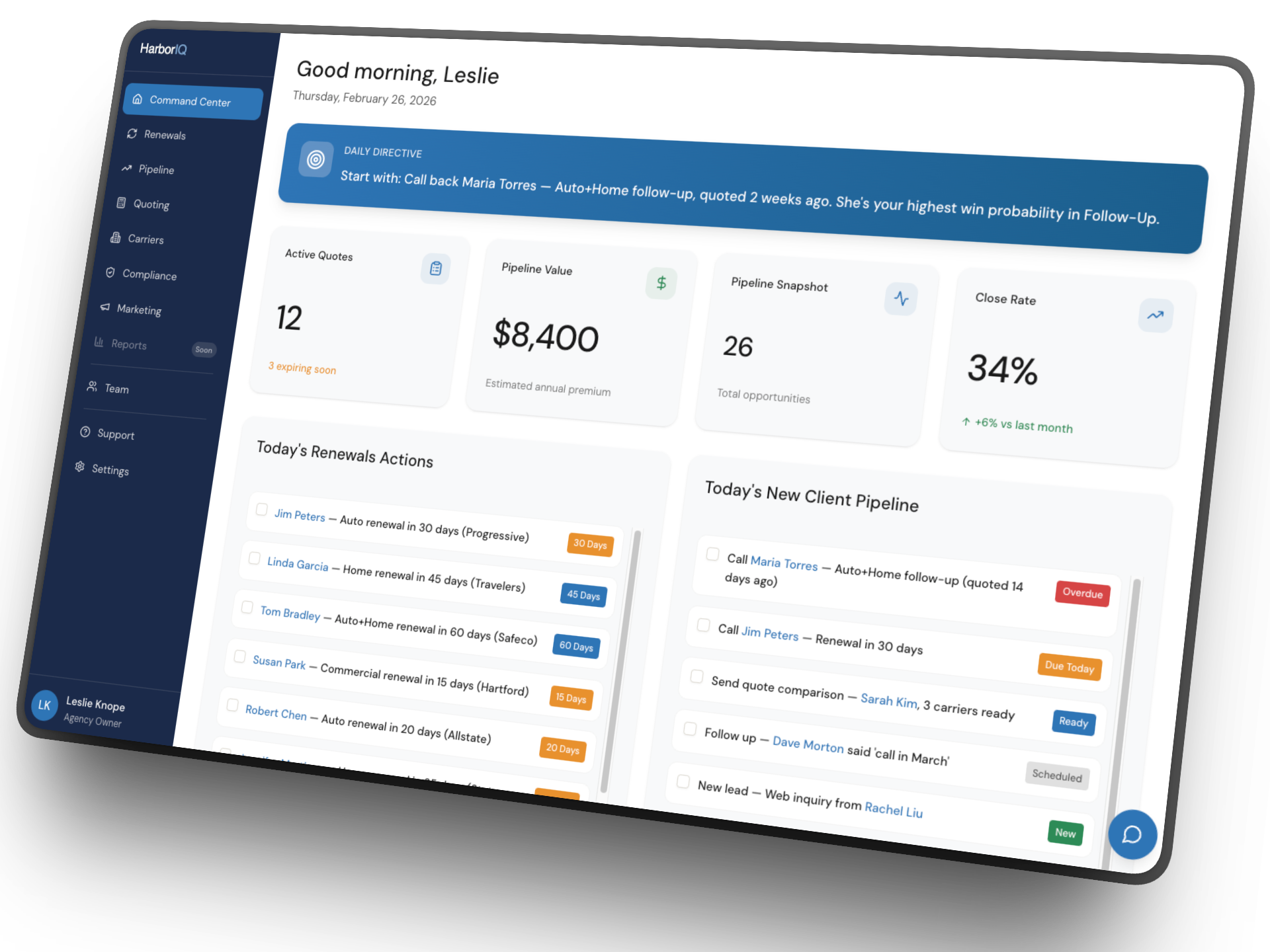 HarborIQ Command Center